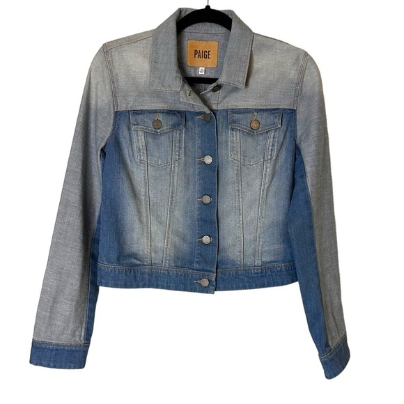 Paige Denim Jacket Ombré Color Block - Picture 6 of 13